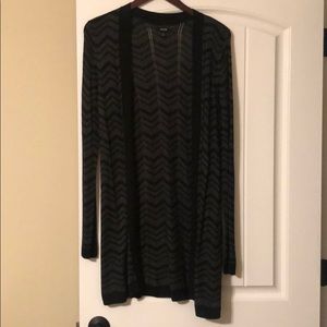 Apt. 9 black and grey chevron cardigan